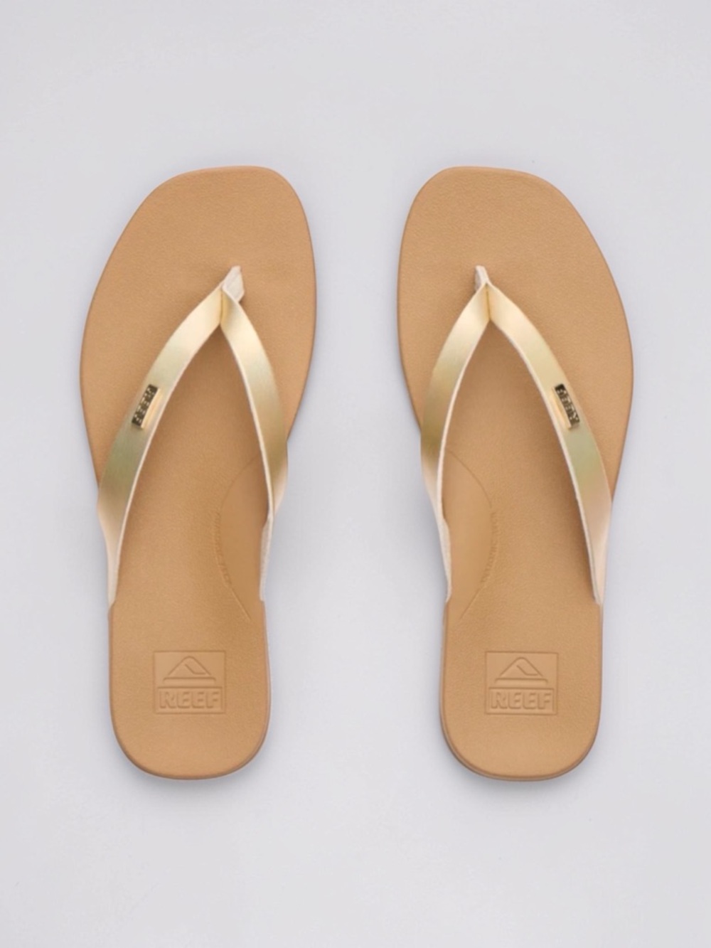 Reef Women's Cushion Court Flip Flops Iridescent Gold Sandals Size 9